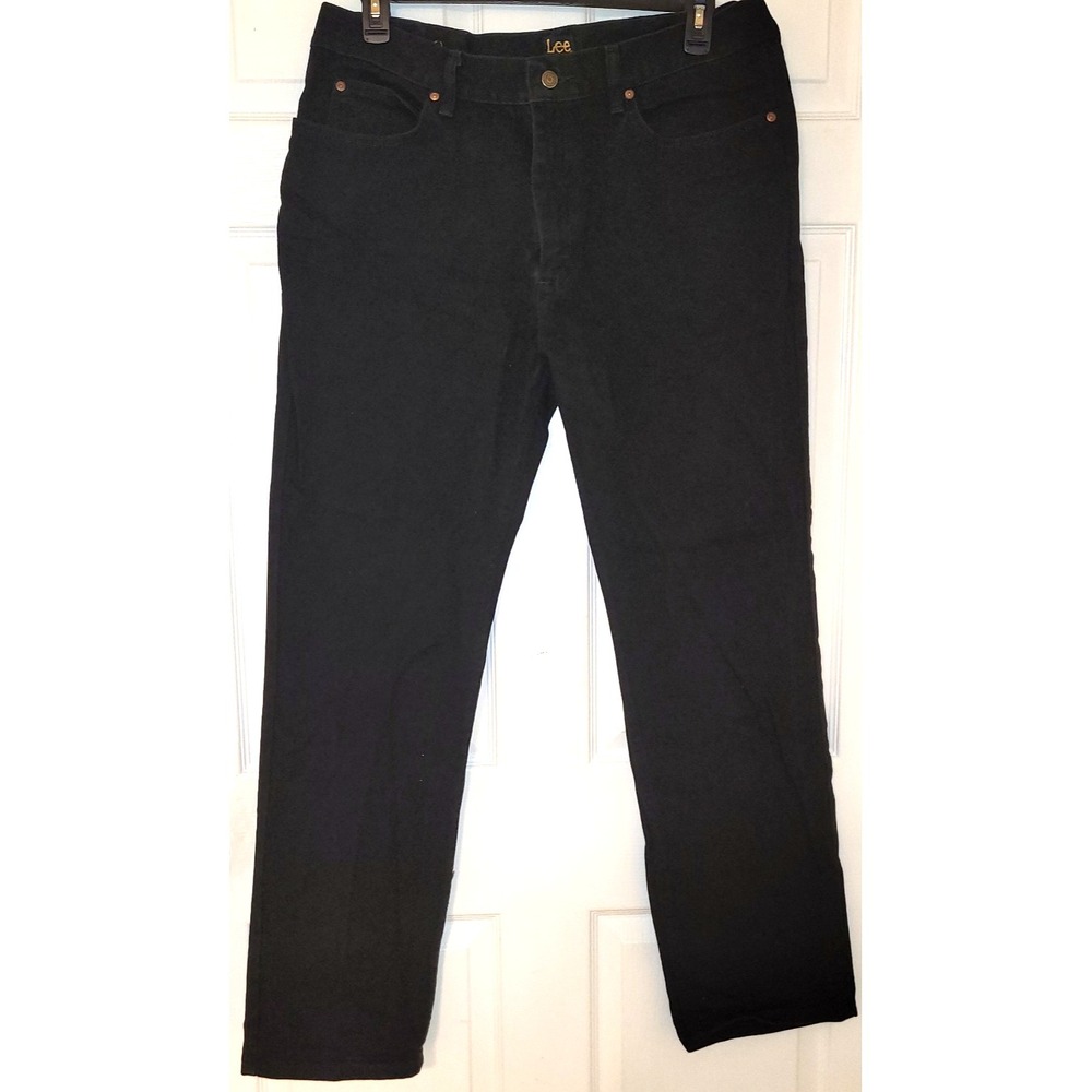 Lee Jeans Men's Size 38x34 Black Slim‎ Straight Leg New